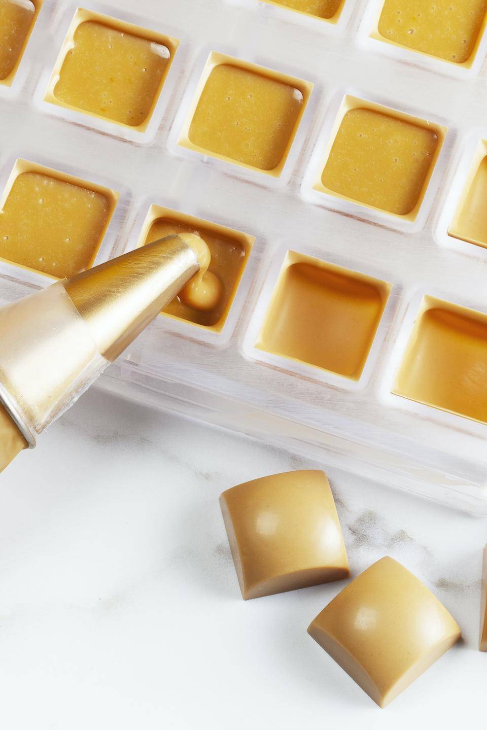 Gold ganache praline