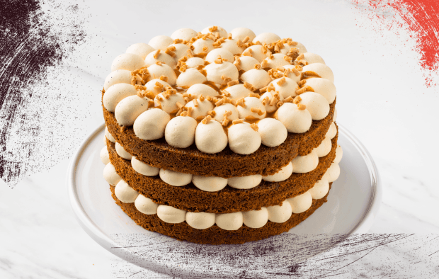 Sticky toffee, pecan and caramel cake