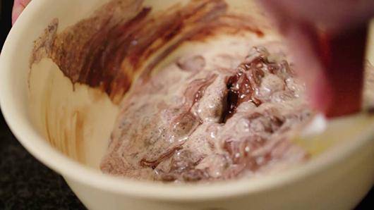 Chocolate mousse - crème anglaise