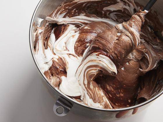 Chocolate Buttercream being made with Cacao Barry Cacao Powder